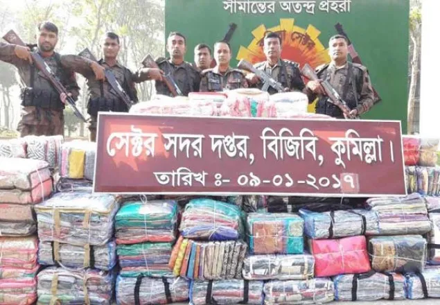 কুমিল্লায় ২৫ লাখ টাকার ভারতীয় কাপড় জব্দ