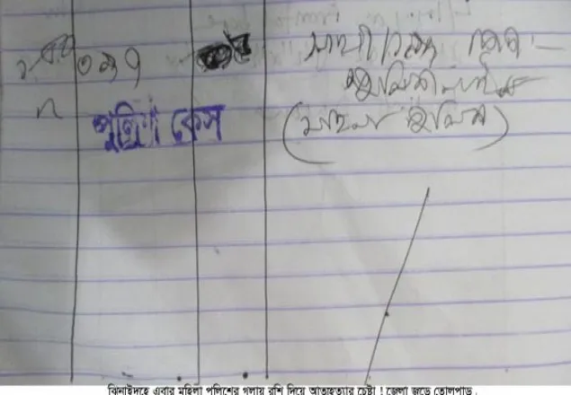 ঝিনাইদহে মহিলা পুলিশের আত্মহত্যার চেষ্টা 