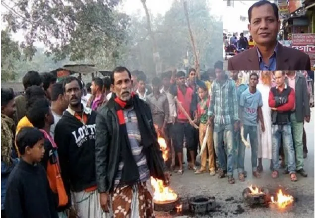 সাংবাদিক হত্যার প্রতিবাদে শাহজাদপুরে অর্ধদিবস হরতাল