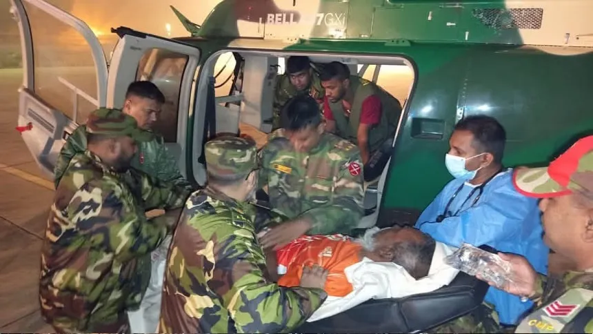 Abu Sayed’s father airlifted to Dhaka, admitted to CMH