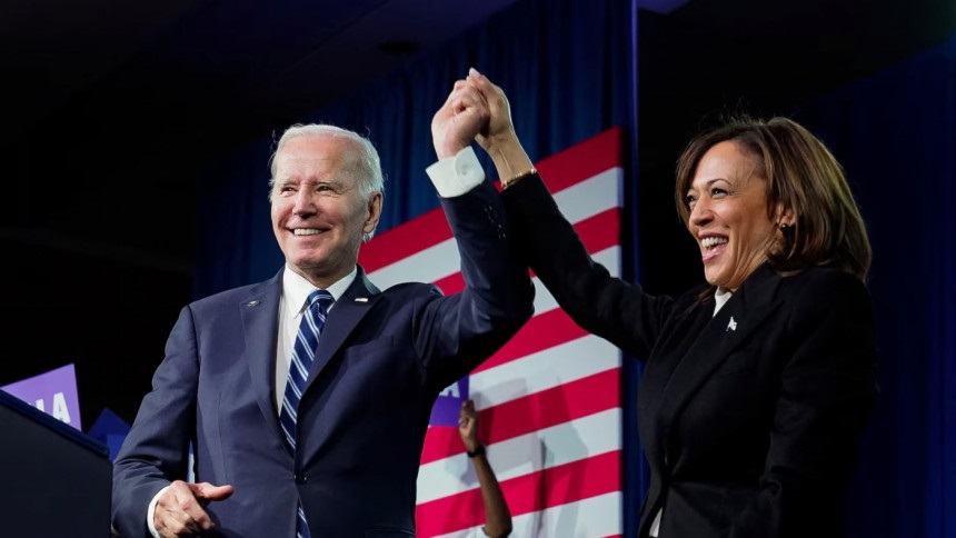 Hand in hand: Biden, Harris hit campaign trail