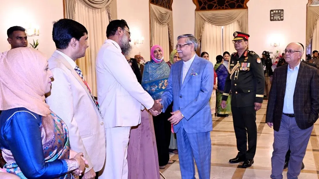 Reception held at Bangabhaban for Bir Shrestho family members