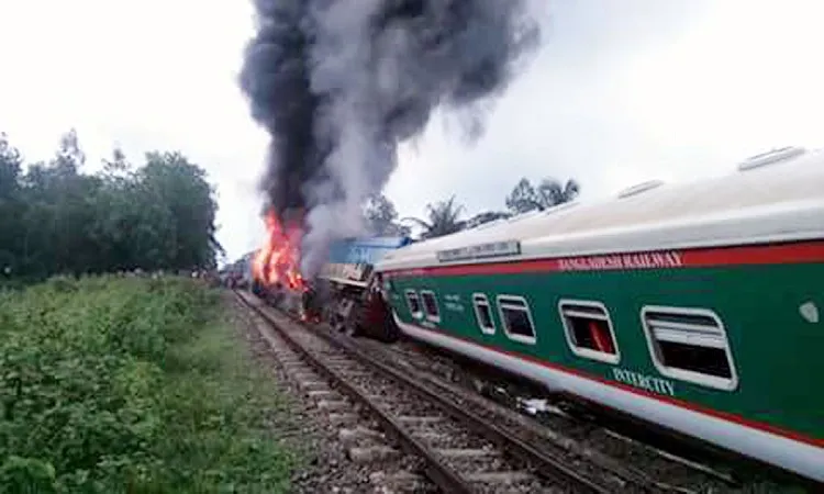 Fire on Parabat Express: Dhaka-Sylhet rail link snaps