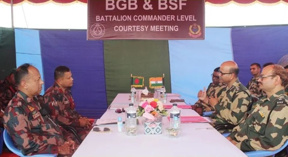 বিজিবি-বিএসএফ ব্যাটালিয়ন কমান্ডার পর্যায়ে সৌজন্য সাক্ষাত