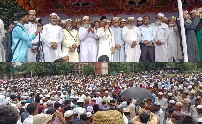 মাওলানা হানিফের জানাজায় মানুষের ঢল