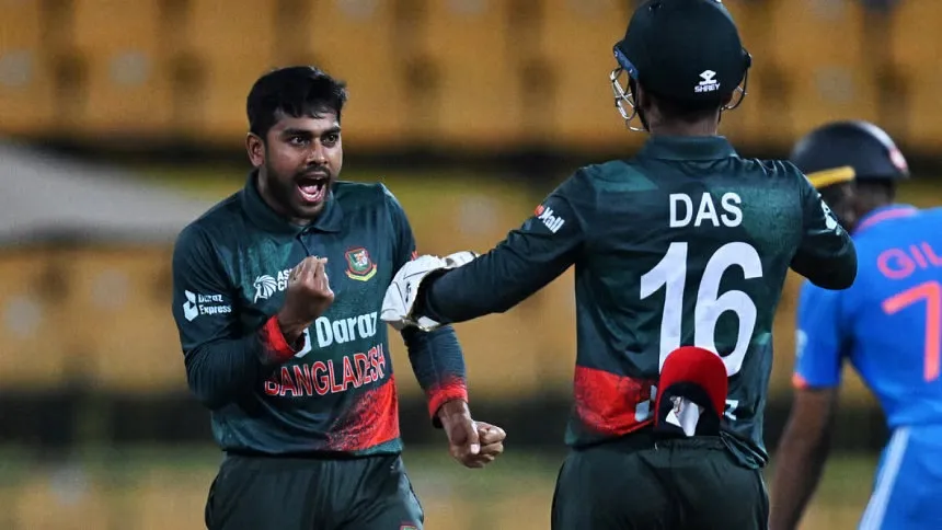 Miraz takes the wicket of Kishan