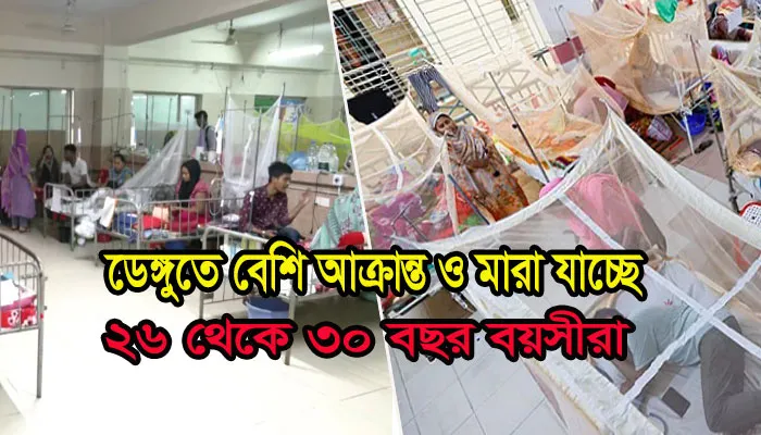 ডেঙ্গুতে বেশি আক্রান্ত ও মারা যাচ্ছে ২৬ থেকে ৩০ বছর বয়সীরা