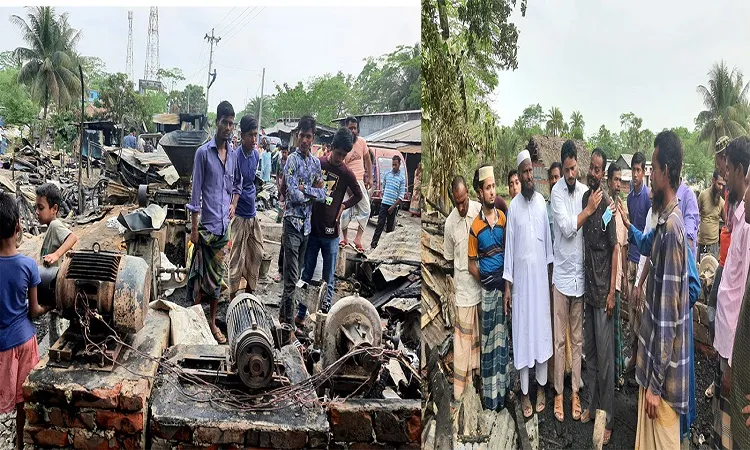 কালাইয়া বাজারে ভয়াবহ অগ্নিকান্ড, ক্ষতিগ্রস্থ এলাকা পরিদর্শনে জননেতা ড. মাসুদ