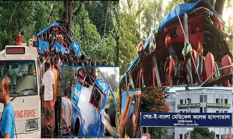 বরিশালে বাস দুর্ঘটনায় নিহত বেড়ে ১০