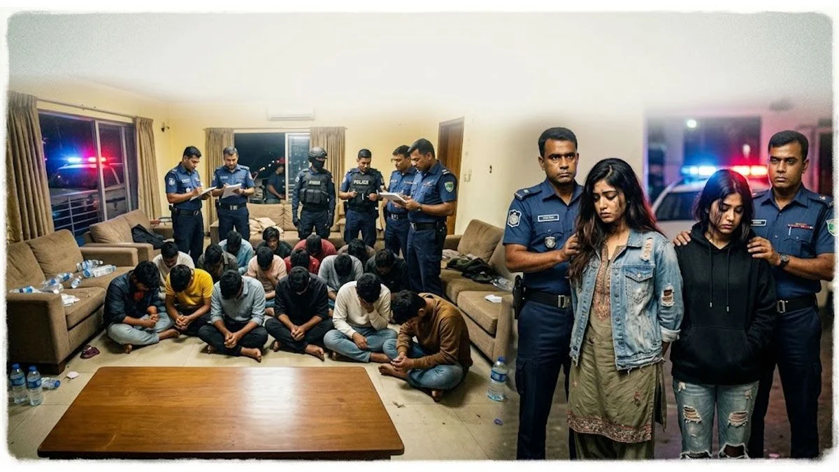 আলোচিত সেই বাড়ি থেকে আটক পুলিশ কর্মকর্তার দুই মেয়েও