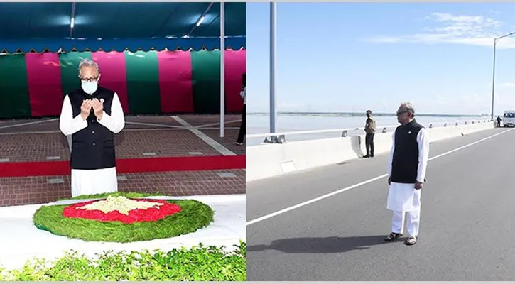 প্রথমবার পদ্মা সেতু পাড়ি দিলেন রাষ্ট্রপতি
