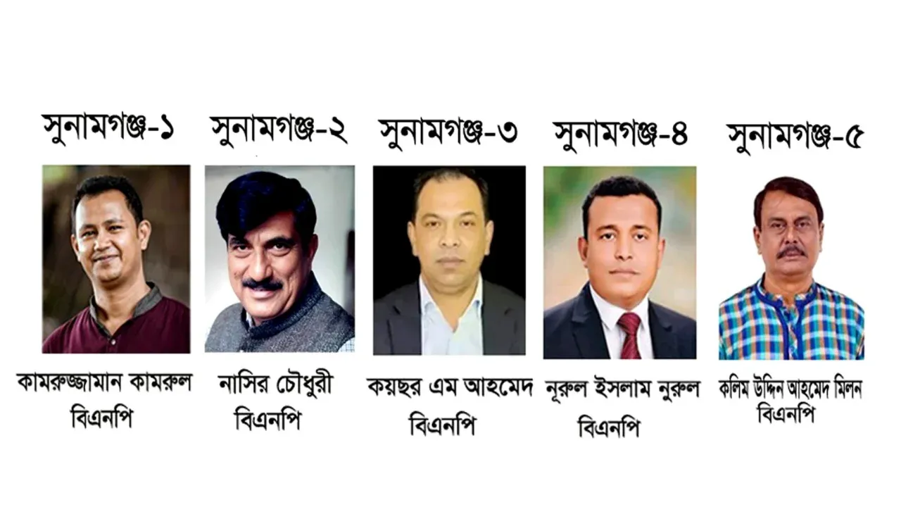 সুনামগঞ্জের ৫ টি আসনেই জয় পেলো বিএনপি