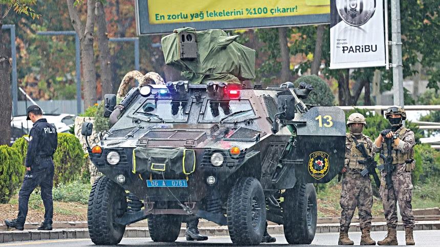Two attackers set off bomb