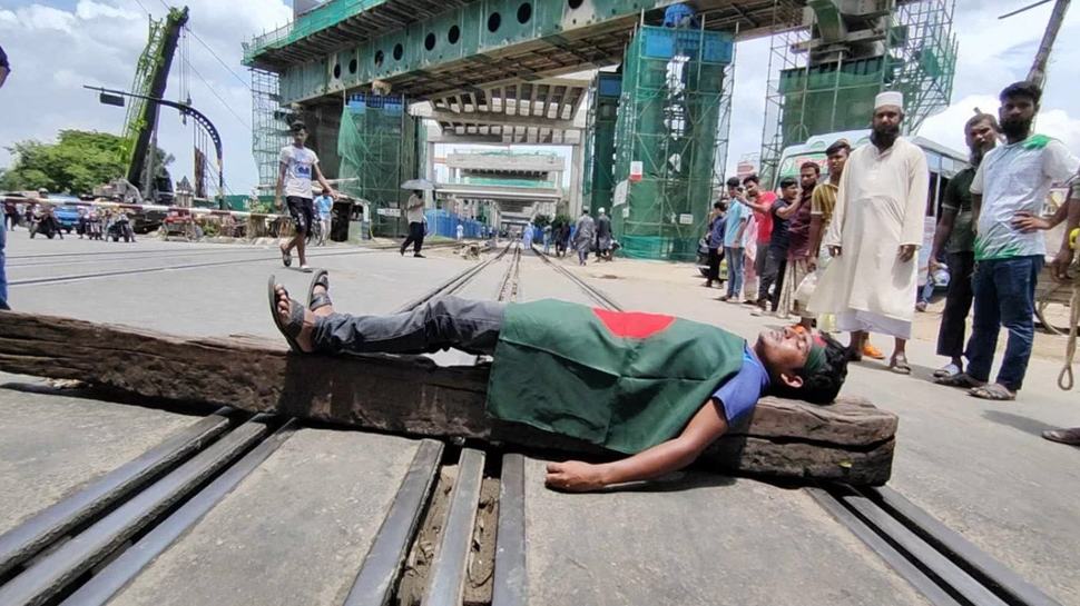 Bangla Blockade: Train movement in Dhaka halted as students block rail tracks