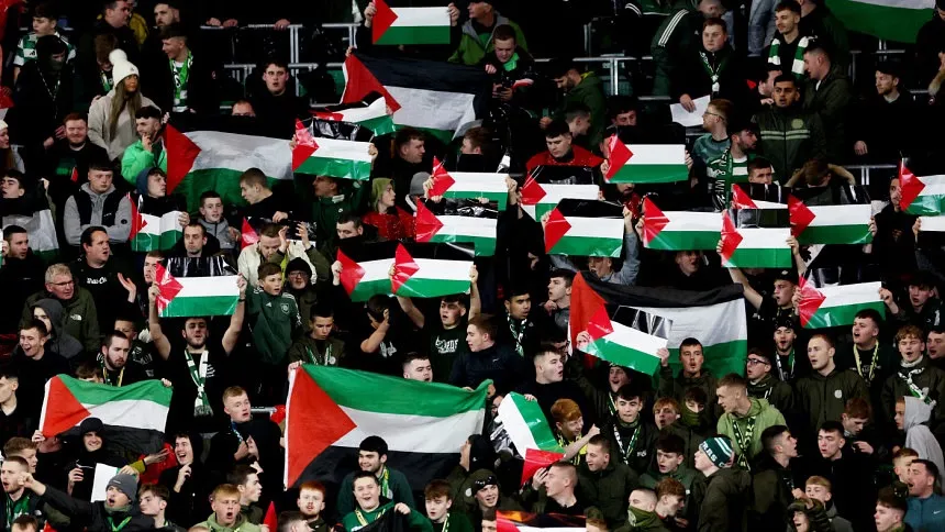 Celtic fined for fans displaying Palestine flags in Champions League