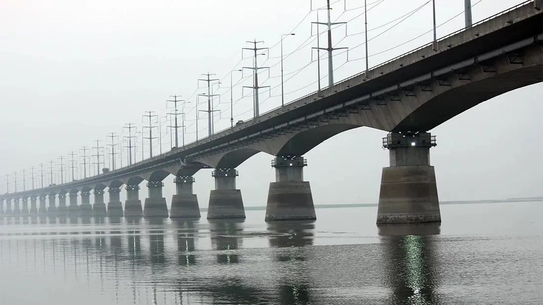 Jamuna Bridge railway tracks being removed