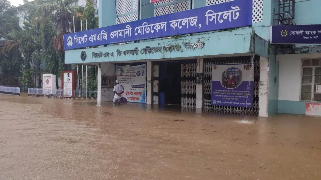 Flash flood threat looms as heavy rainfall continues in Sylhet
