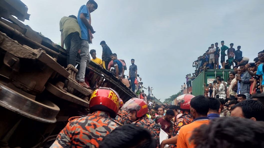At least 15 killed as two trains collide in Bhairab