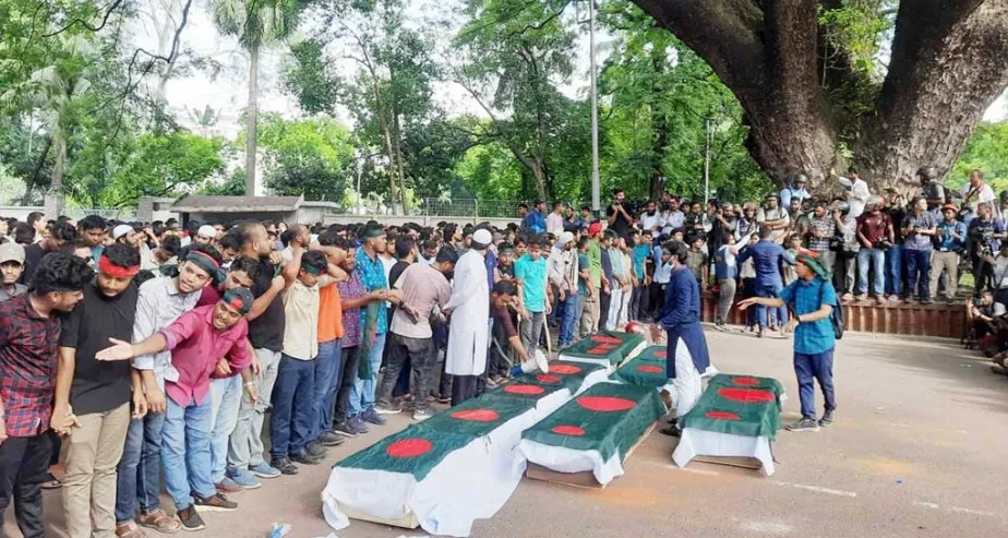 Students vowed to continue the movement holding the coffin
