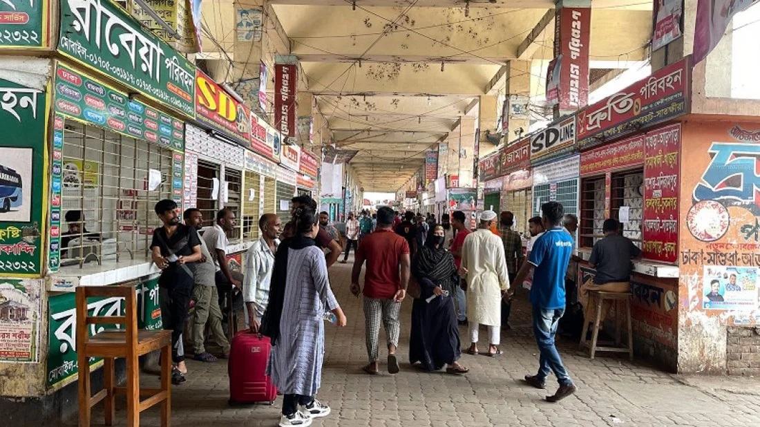 Travellers experience relatively light crowds at bus terminals
