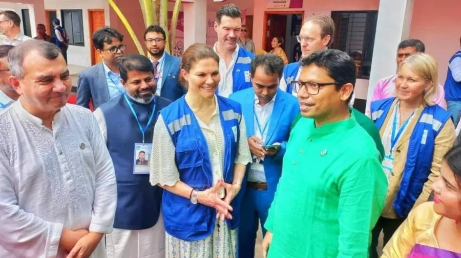 Swedish crown princess visits Khulna, talks to locals in climate-vulnerable areas