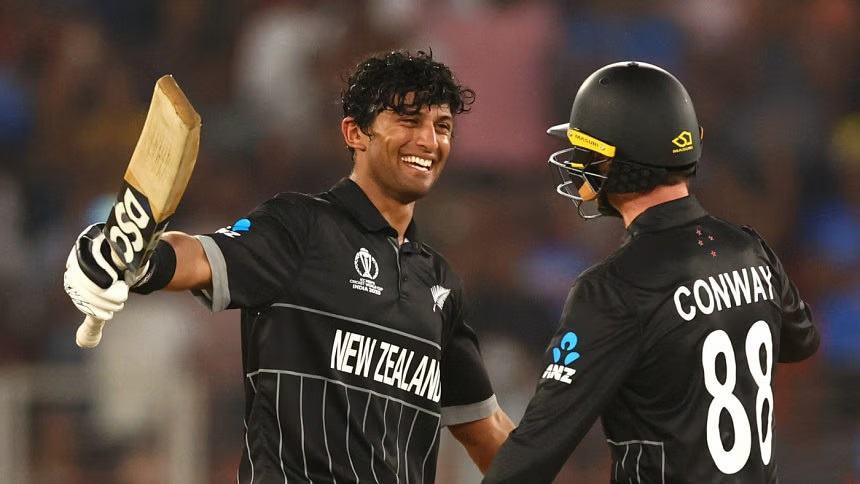 Conway, Ravindra tons help NZ rout England in WC opener