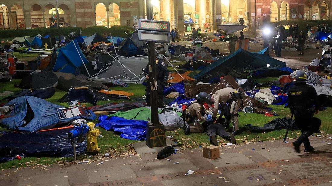 Fresh chaos, arrests on US college campuses as police flatten camp at UCLA