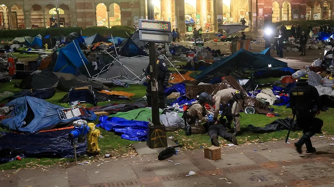 Fresh chaos, arrests on US college campuses as police flatten camp at UCLA