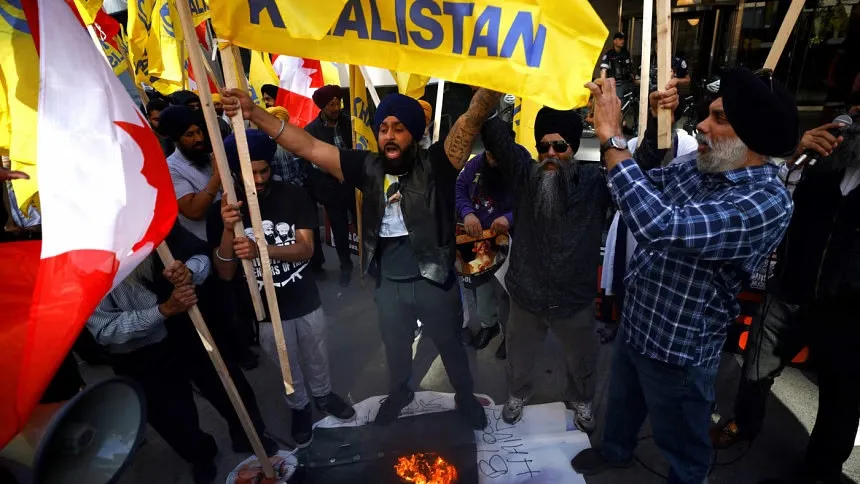 Hundreds of Sikh Canadians protest against India