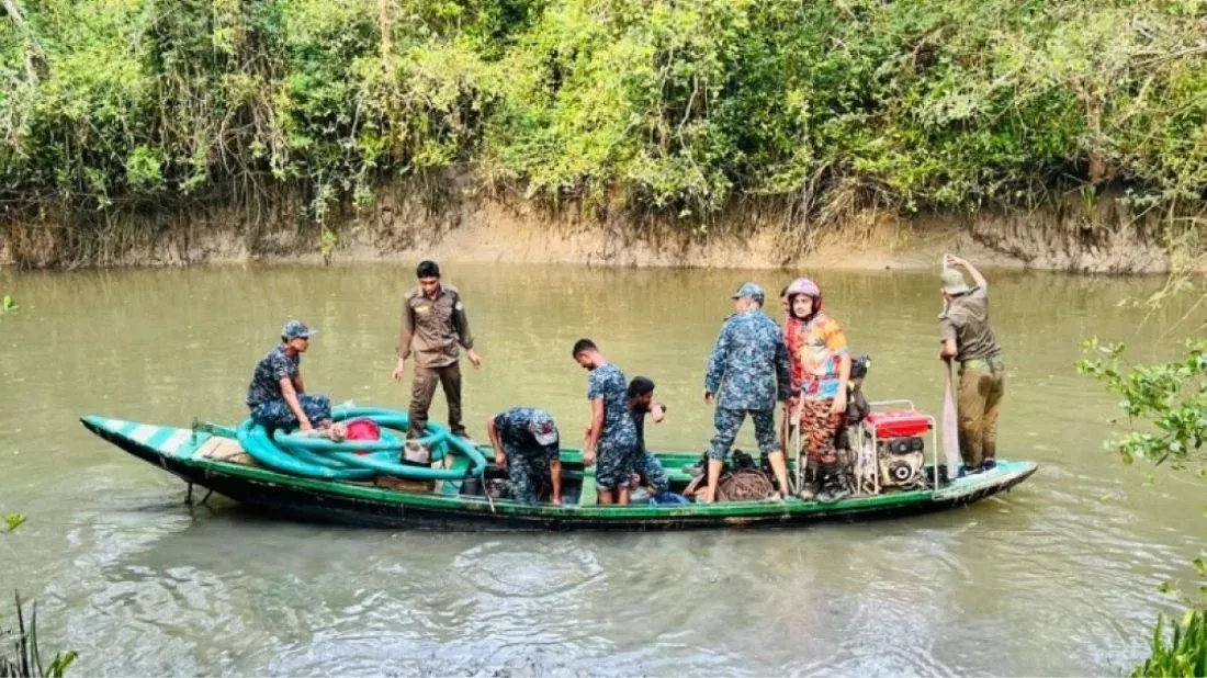 3-member probe body formed over Sundarbans fire
