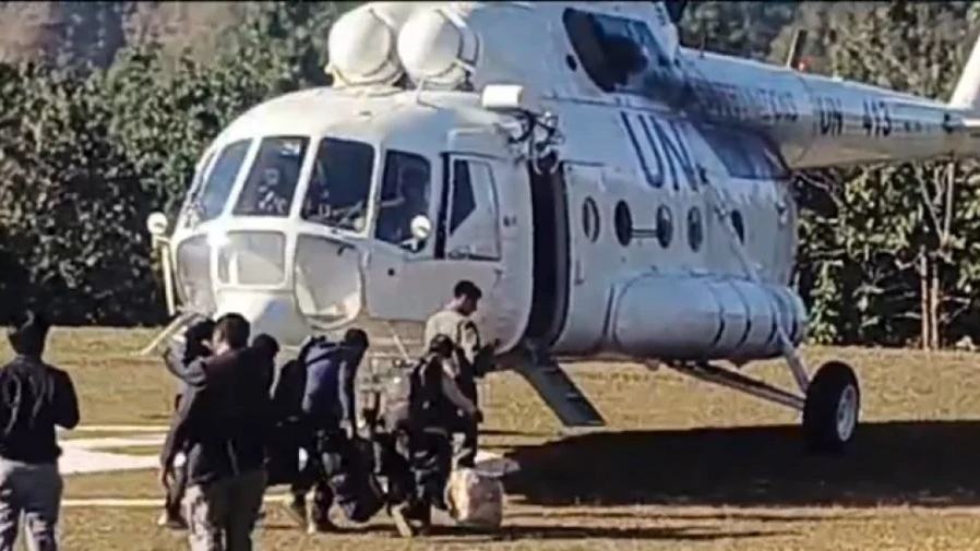 Helicopter delivers voting gear to remote Bandarban polling stations