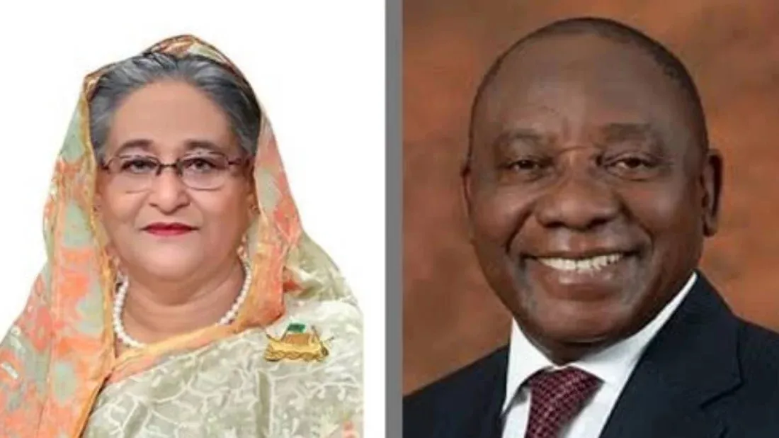 PM Hasina greets Ramaphosa on his re-election as South African President