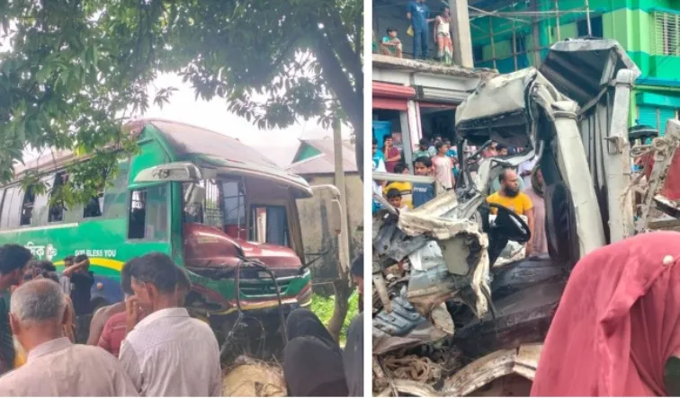 কিশোরগঞ্জে বাস-গরুবোঝাই পিকআপের সংঘর্ষ, নিহত ৩
