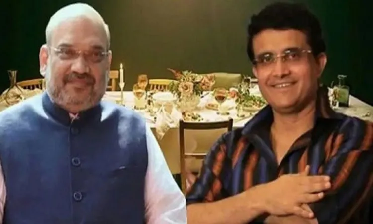সৌরভের বাড়িতে খেলেন অমিত শাহ