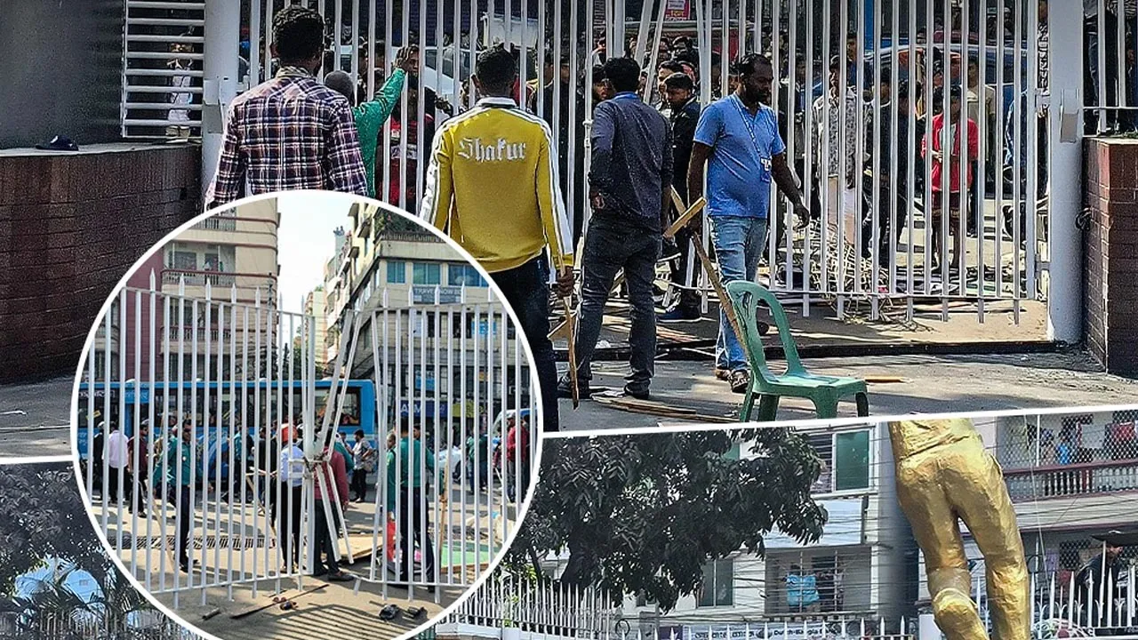 বিপিএলের টিকিট না পেয়ে স্টেডিয়ামের গেট ভাঙচুর