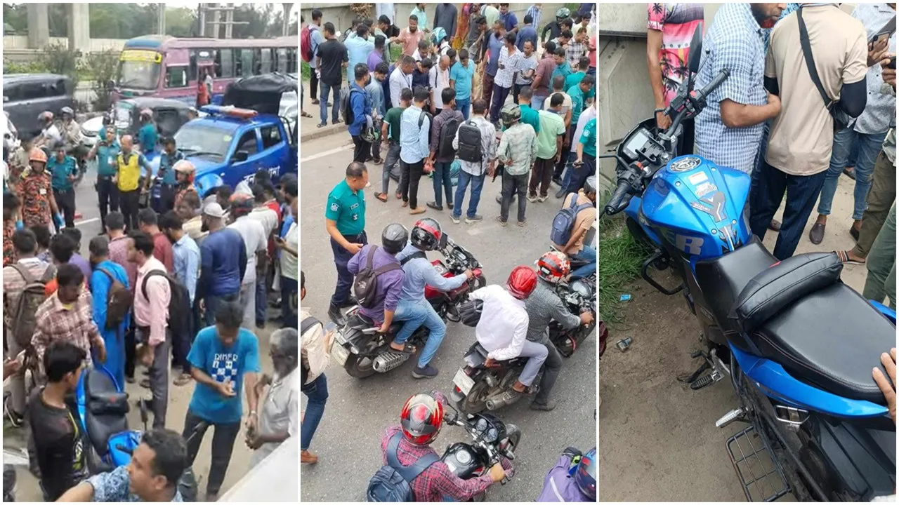 বনানীতে লরি চাপায় ঘটনাস্থলেই প্রাণ গেল দুই মোটরসাইকেল আরোহীর