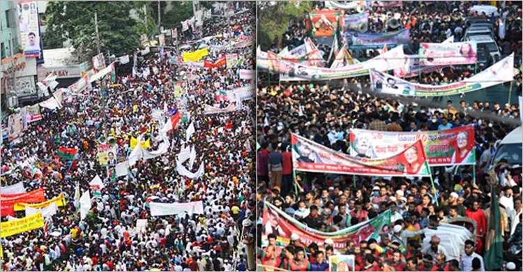 দুই দলের পাল্টাপাল্টি কর্মসূচি, যানজটে স্থবির হতে পারে ঢাকা