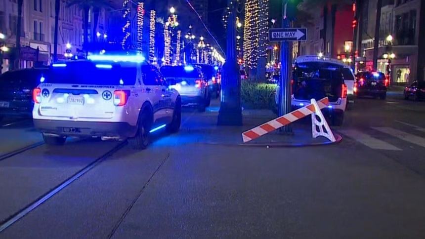 10 dead as man drives truck into New Year crowd in New Orleans