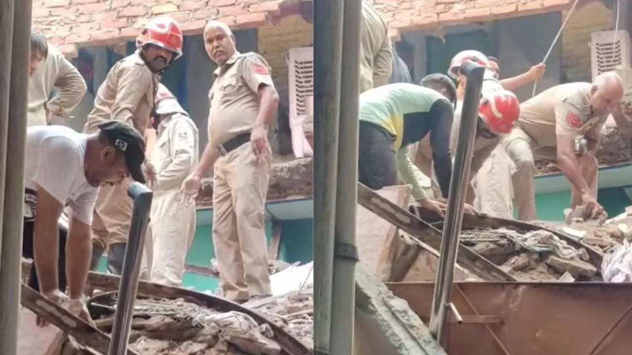 দিল্লিতে চারতলা ভবন ধস, বহু মানুষ আটকে পড়ার আশঙ্কা