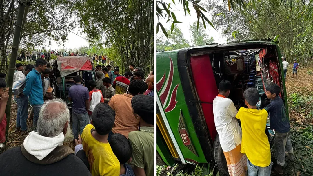 নীলফামারীতে বাস-ট্রাক-অটোরিকশার ত্রিমুখী সংঘর্ষ,আহত ১২