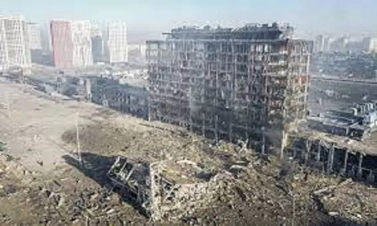 At least eight dead as Kyiv shopping centre wrecked by shelling