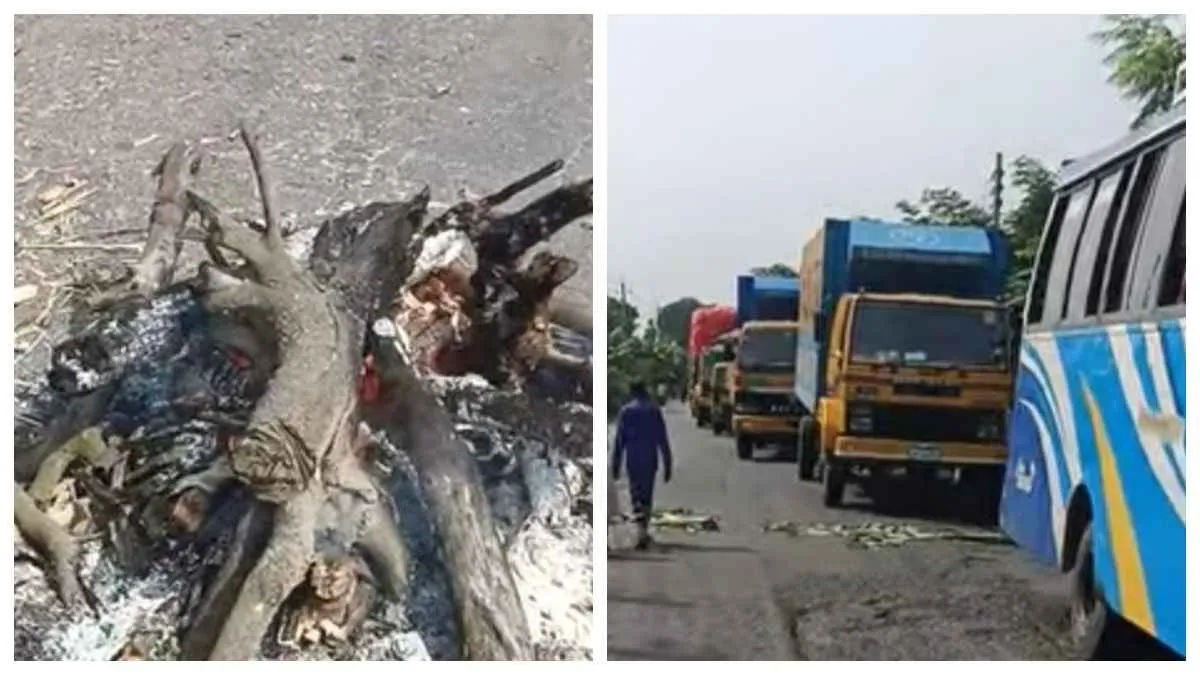 টায়ার জ্বালিয়ে-গাছ ফেলে সড়ক অবরোধ, ঢাকা থেকে বিচ্ছিন্ন ২১ জেলা