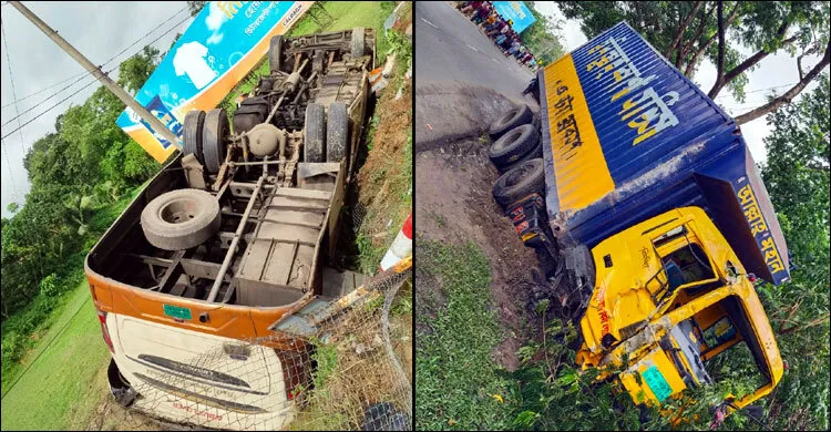 বাস-কাভার্ডভ্যান সংঘর্ষ, বাবা-ছেলেসহ নিহত ৩