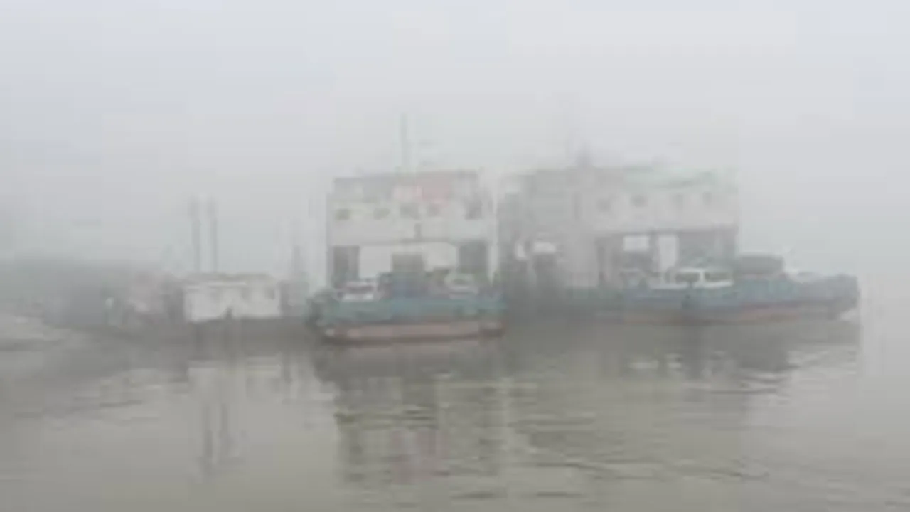 ঘন কুয়াশায় দৌলতদিয়া-পাটুরিয়া নৌরুটে ফেরি চলাচল বন্ধ