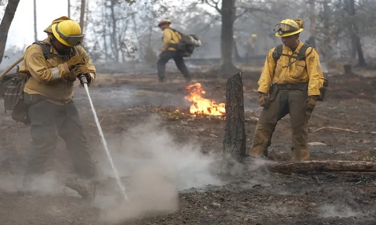 Firefighters tackle California wildfire as heat grips parts of US
