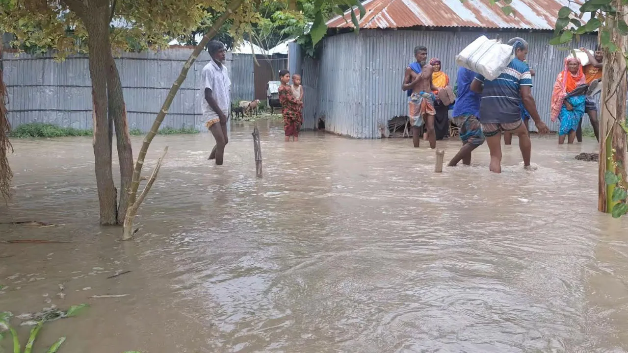 কুড়িগ্রামে নিম্নাঞ্চল প্লাবিত, পানিতে তলিয়ে ১২২৭ হেক্টর ফসলি জমি