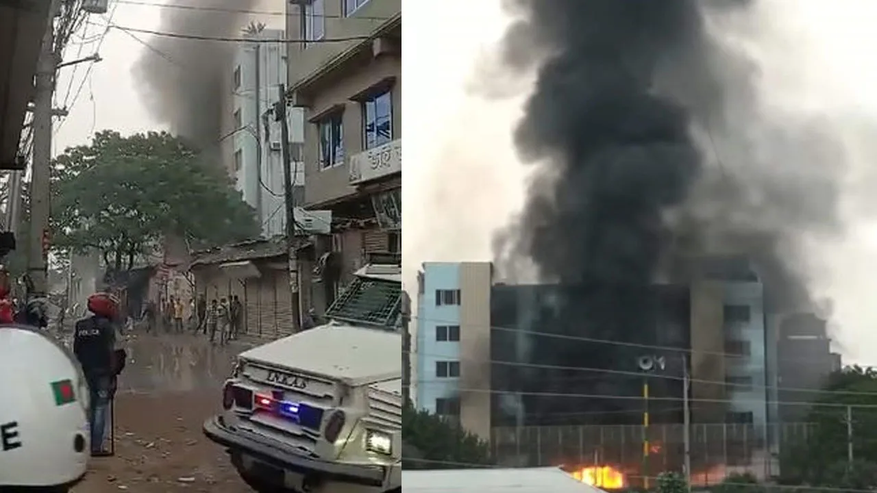 গাজীপুরে পোশাক কারখানা ও ঝুটের গুদামে আগুন দিলেন শ্রমিকেরা