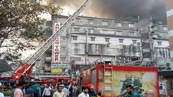 বঙ্গবাজারে অগ্নিকাণ্ড: ফায়ার সার্ভিসের সদর দপ্তরে হামলা, আহত ৪