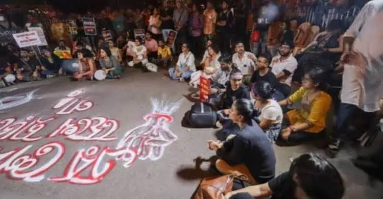 কলকাতার আন্দোলনে এবার বাংলাদেশের গান