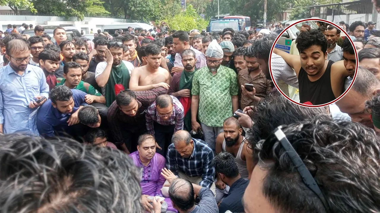 আহত ৩৮ জন ঢামেকে, কাকরাইল না ছাড়ার ঘোষণা জবি শিক্ষক-শিক্ষার্থীদের
